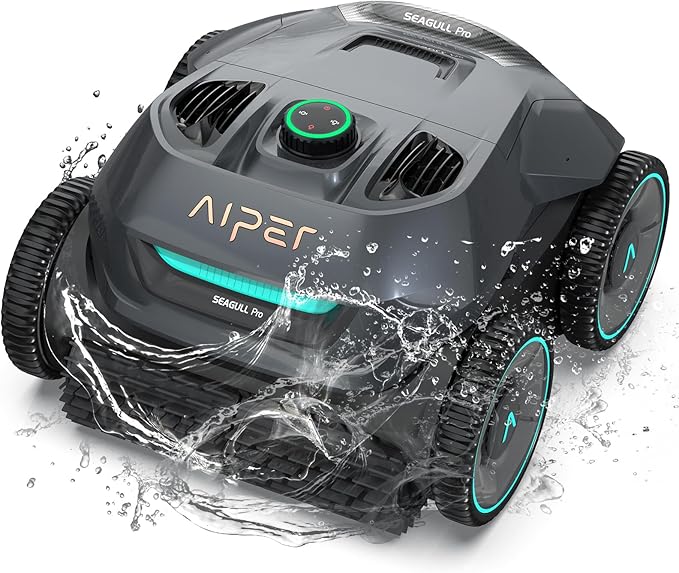 AIPER ROBOT LIMPIAFONDOS PISCINA, LIMPIAFONDOS Y PAREDES, INALÁMBRICO, DURACIÓN 150 MINUTOS ,MOTOR CUÁDRUPLE, NAVEGACIÓN INTELIGENTE,IDEALPARA PISCINAS DE ENTERRADAS DE HASTA 150㎡