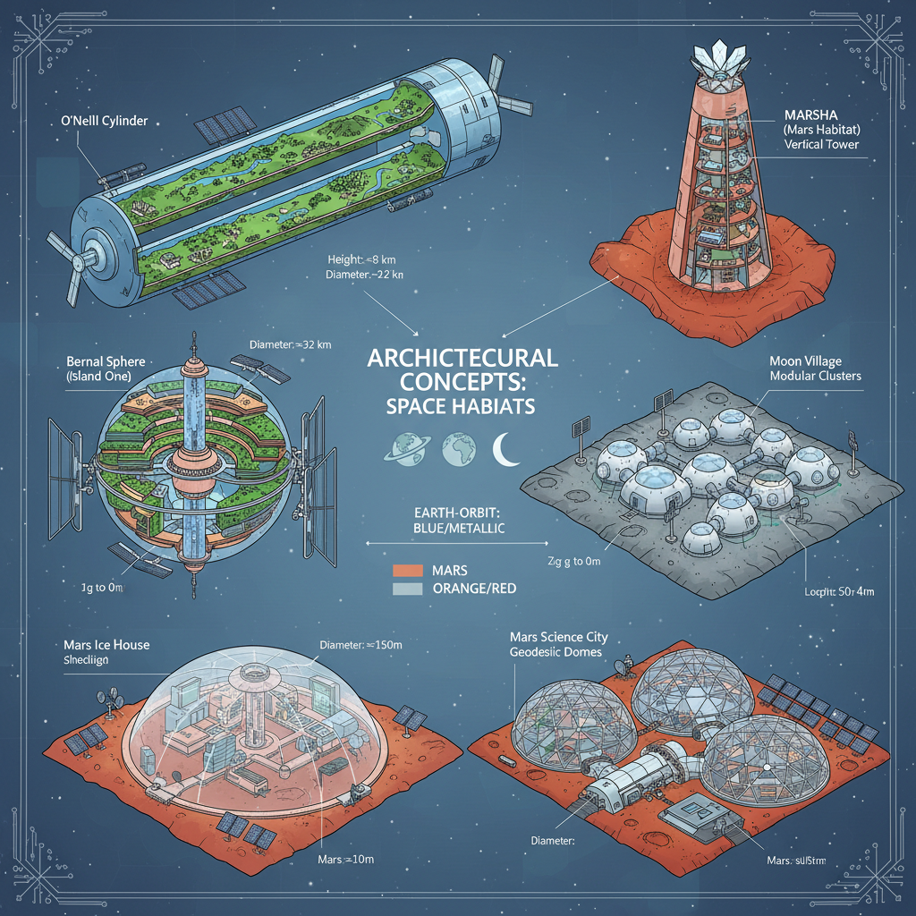 Mejores ideas de arquitectura espacial para colonias y hábitats del futuro 3